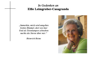 Trauerminute für Elfie Leimgruber-Casagranda