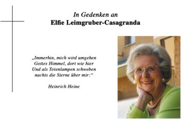 Trauerminute für Elfie Leimgruber-Casagranda